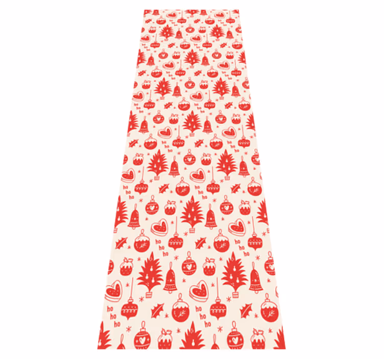 Vinyl teppich weihnachten niedliches rot und rosa muster - TenStickers