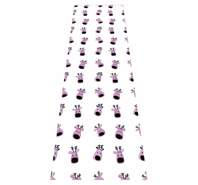Vinyl teppich weihnachten mit pinken rehen muster - TenStickers