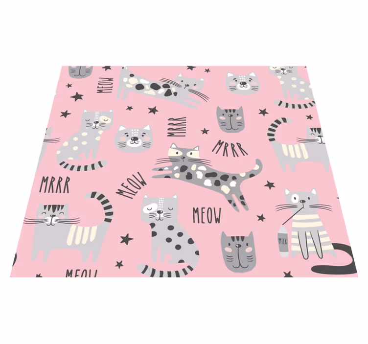 Vinyl teppich schlafzimmer für stilvolle katzen - TenStickers