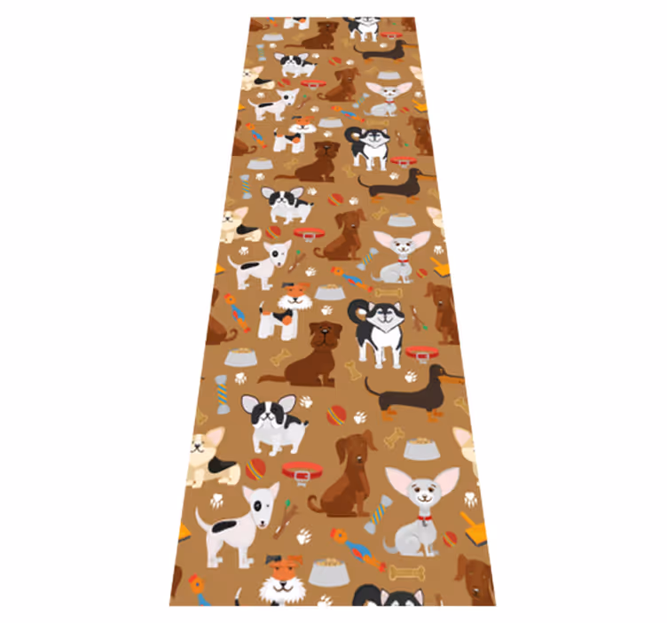 Vinyl teppich schlafzimmer mit verschiedenen süßen hunden - TenStickers