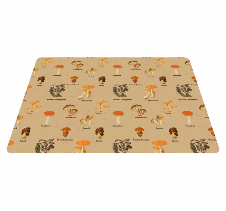 Vinyl teppich natur vintage pilzarten - TenStickers