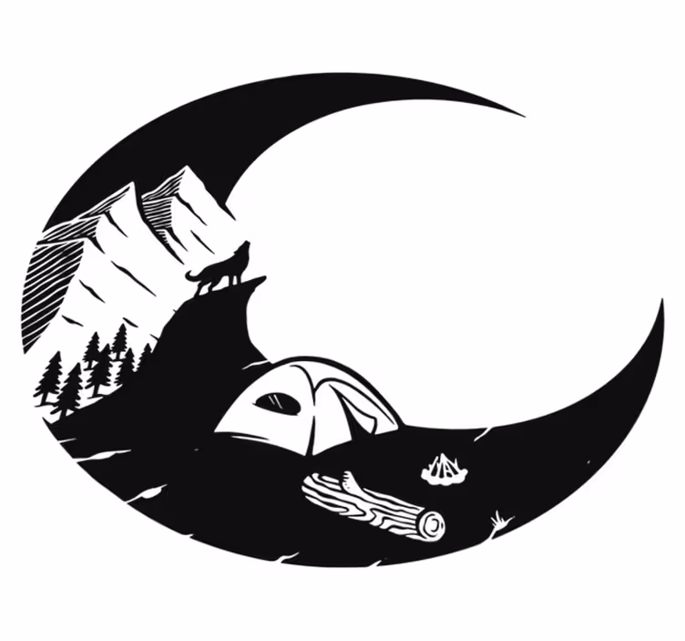 Vinyl teppich natur berg-camping szene - TenStickers