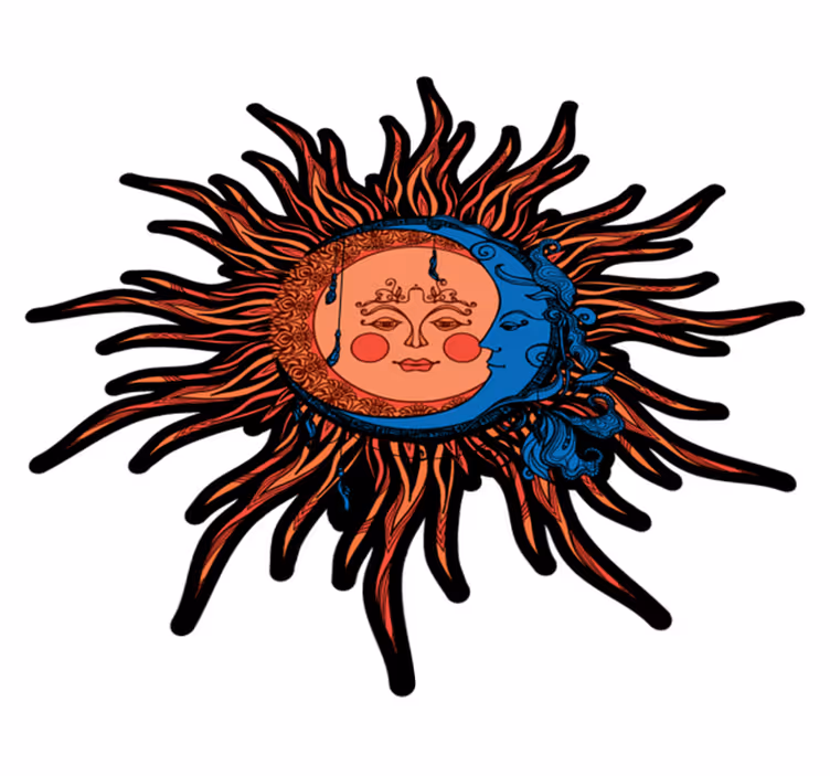 Vinyl teppich natur himmels sonne mond - TenStickers