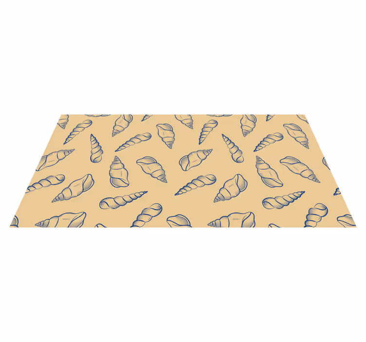 Vinyl teppich natur mit muschelmotiv komposition - TenStickers