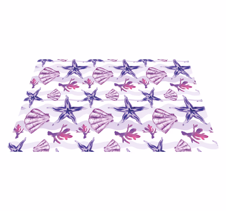 Vinyl teppich natur mit korallenmuschel-muster - TenStickers