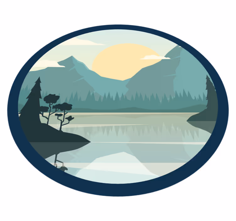 Vinyl teppich natur ruhige bergreflexion - TenStickers