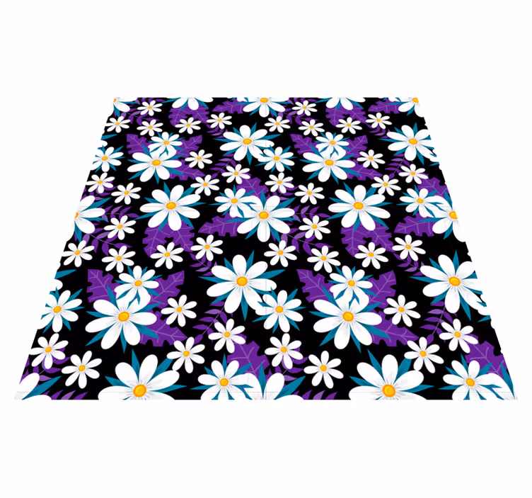 Vinyl teppich natur buntes blumenmuster - TenStickers