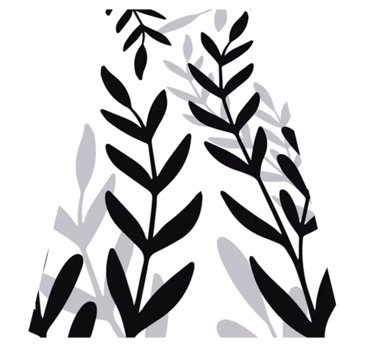 Vinyl teppich blumen mit transparentem pflanzenmotiv - TenStickers
