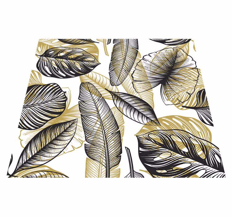 Vinyl teppich blumen elegante tropische pflanzen - TenStickers
