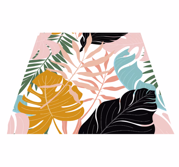 Vinyl teppich blumen mit buntem abstraktem muster - TenStickers