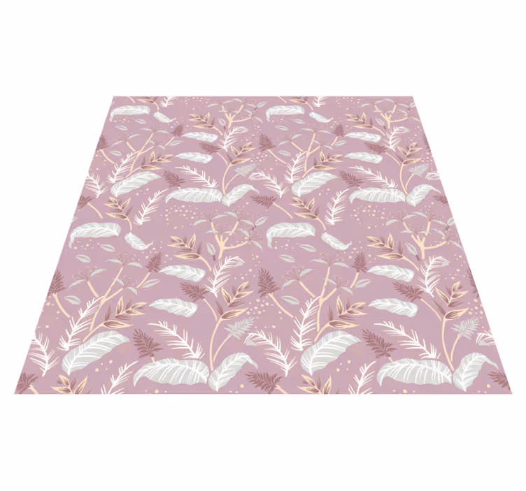 Vinyl teppich blumen im vintage pinken blattdesign - TenStickers