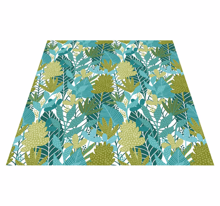 Vinyl teppich blumen im tropischen boho-blattdesign - TenStickers
