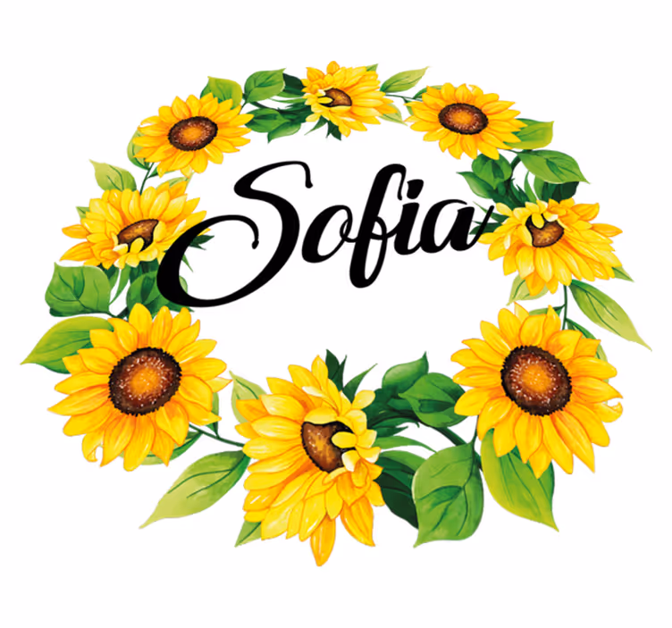 Vinyl teppich blumen sommerblumen kranz mit namen - TenStickers