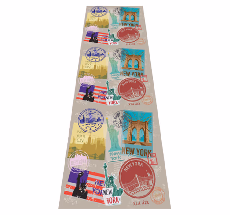 Vinyl teppich schlafzimmer old nyc collage - TenStickers