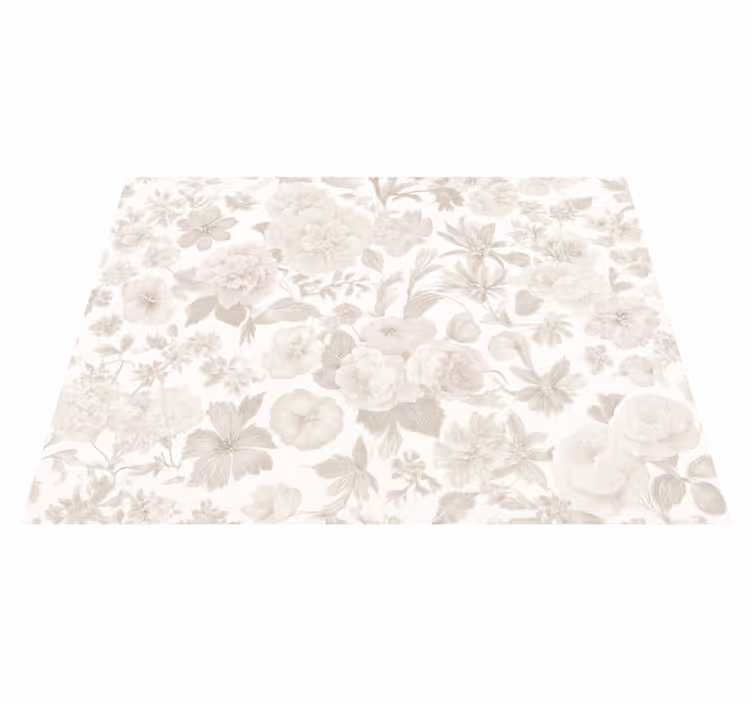 Vinyl teppich schlafzimmer im vintage floral design - TenStickers