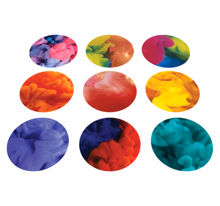 Vinyl teppich geometrisch set bunter rauchstickers - TenStickers