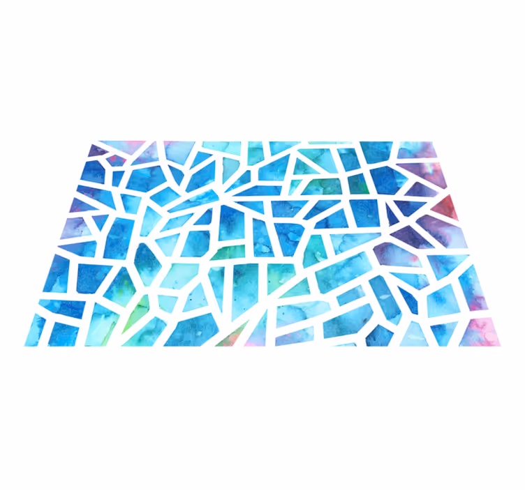Vinyl teppich geometrisch aquarell dreieck glas mosaik - TenStickers