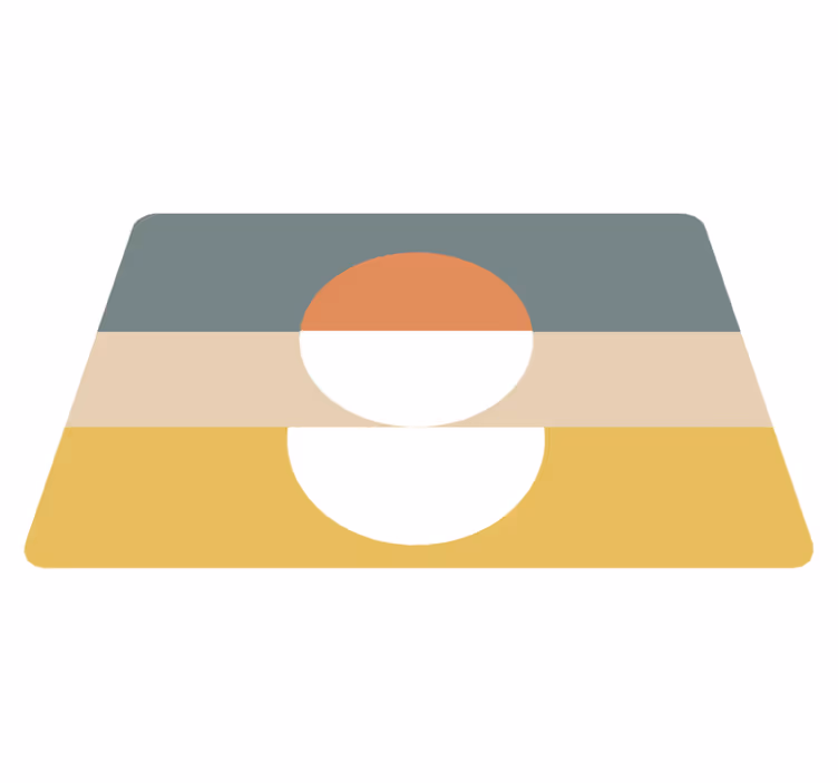 Vinyl teppich geometrisch 3 gestreift mit kreisflagge - TenStickers
