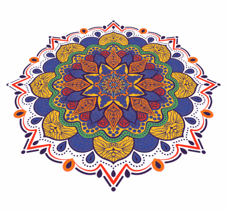 Vinyl teppich geometrisch bunter blumenmandala - TenStickers
