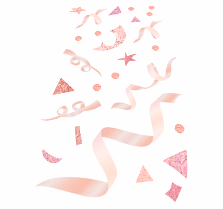 Vinyl teppich geometrisch in zartem rosé-konfetti - TenStickers