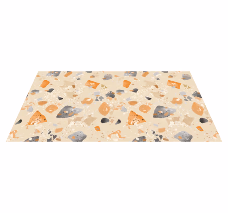 Vinyl teppich geometrisch monochromatisches terrazzo-muster - TenStickers