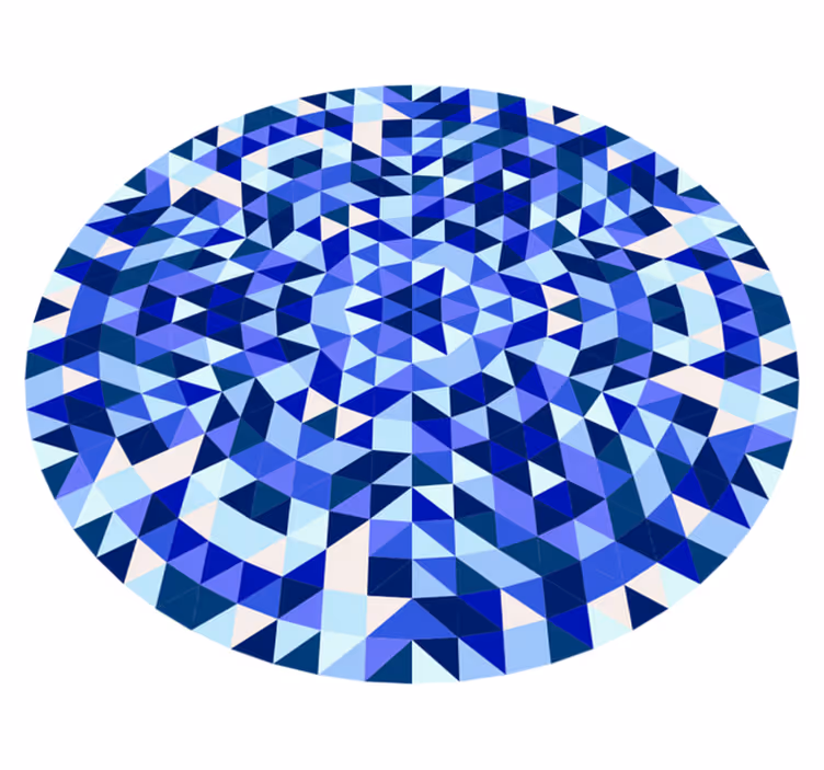 Vinyl teppich geometrisch mit kreisblauem muster - TenStickers