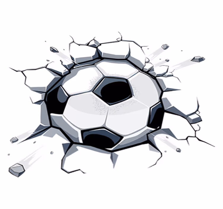 Vinyl teppich kinderzimmer 3d fußballmotiv - TenStickers