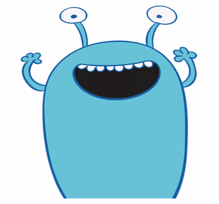 Vinyl teppich kinderzimmer mit blauer monster aufkleber - TenStickers