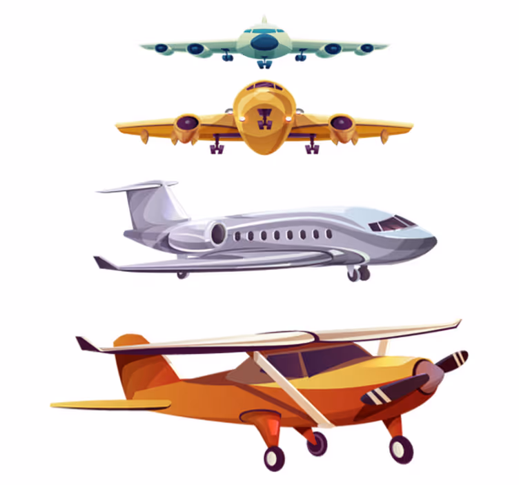 Vinyl teppich kinderzimmer flugzeug-set - TenStickers