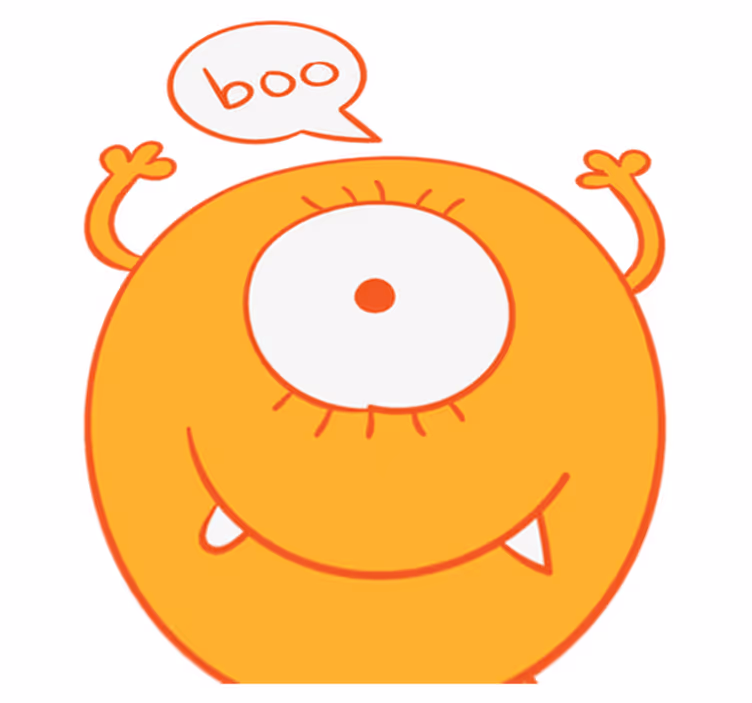 Vinyl teppich kinderzimmer mit gelber monster aufkleber - TenStickers
