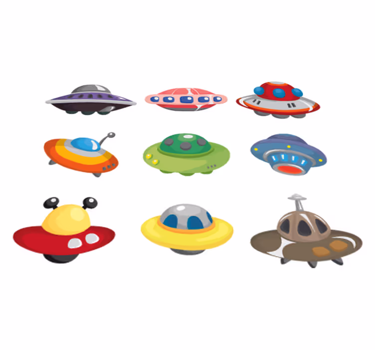 Vinyl teppich kinderzimmer mit ufo aufkleber set - TenStickers