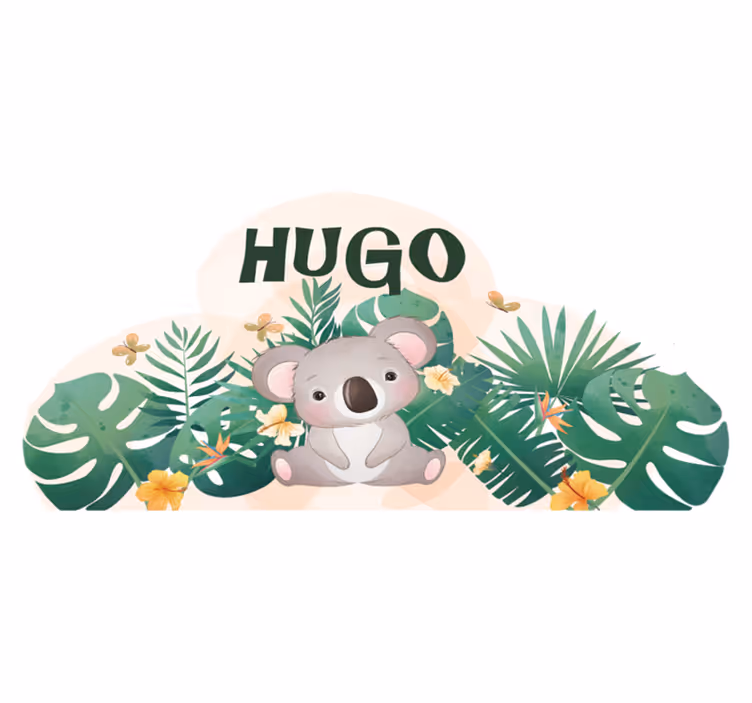 Vinyl teppich kinderzimmer süßer koala mit namen - TenStickers