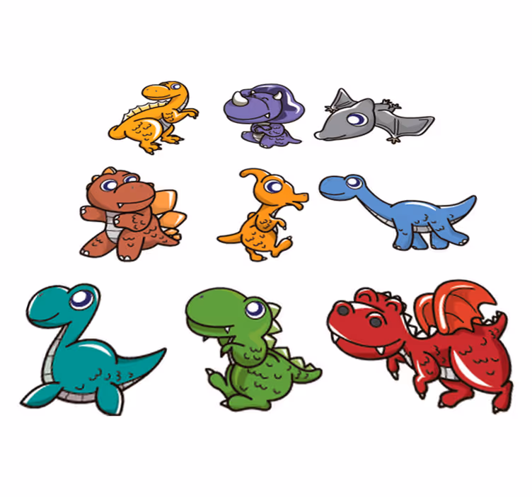 Vinyl teppich kinderzimmer mit baby dinosaurier stickern - TenStickers