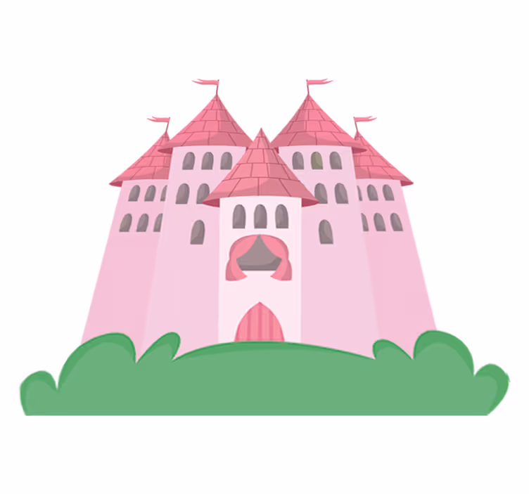 Vinyl teppich kinderzimmer rosa schloss - TenStickers