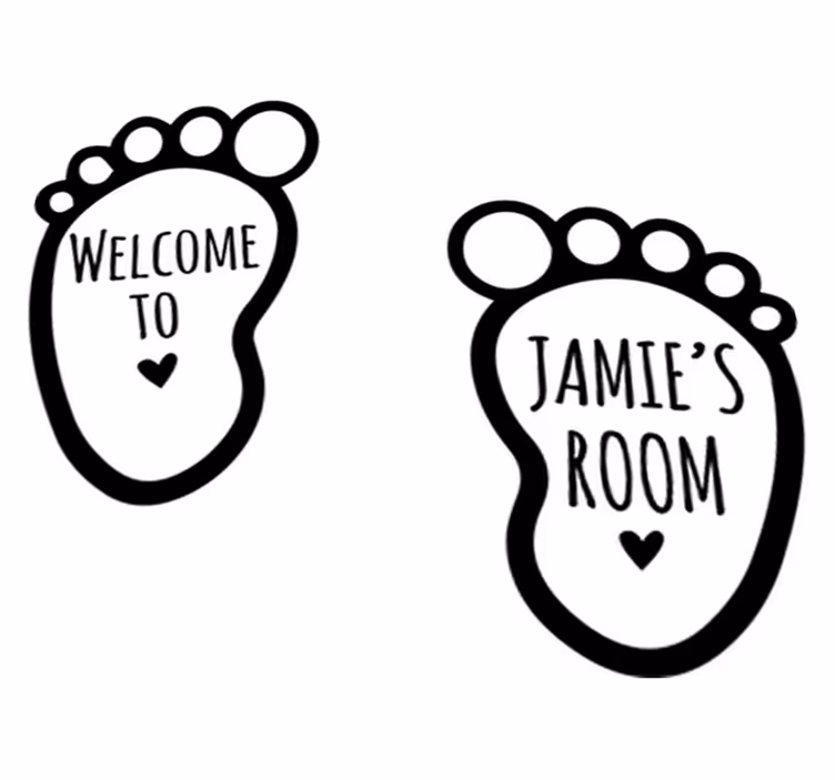 Vinyl teppich kinderzimmer mit babys füßen und namen - TenStickers