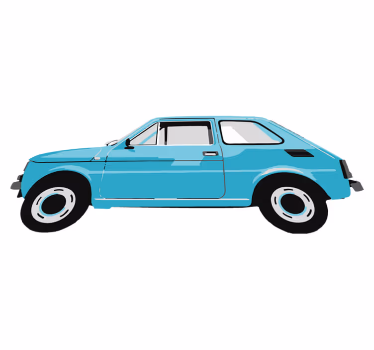 Vinyl teppich kinderzimmer blaues vintage auto - TenStickers
