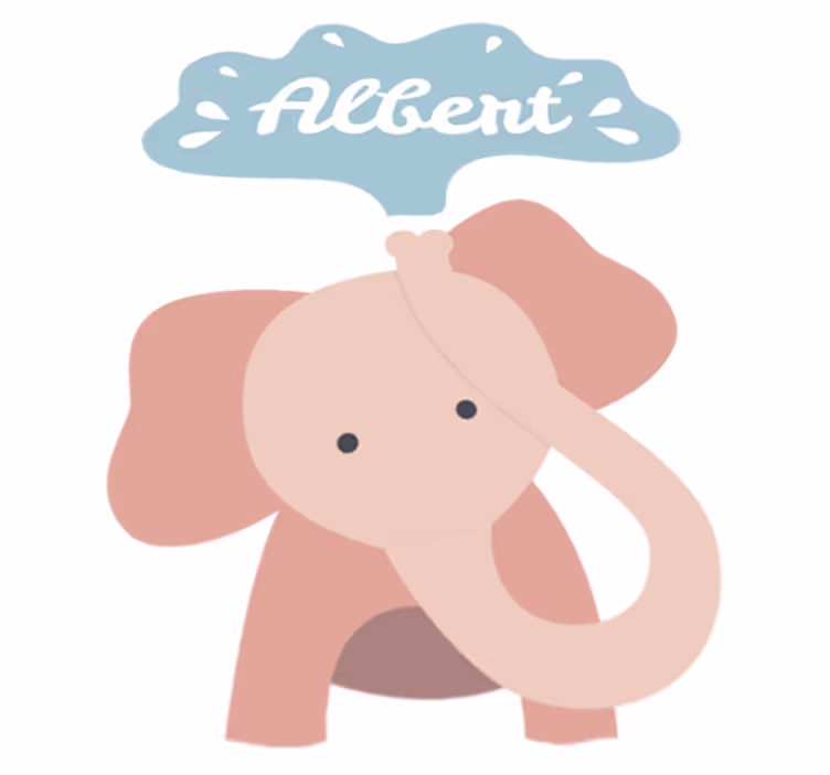 Vinyl teppich kinderzimmer mit baby-elefant namen - TenStickers