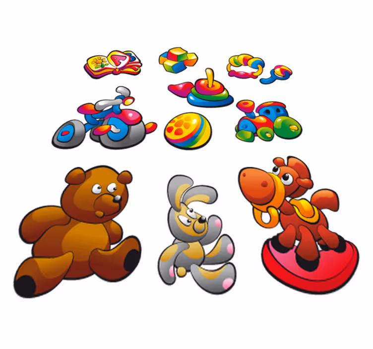 Vinyl teppich kinderzimmer aufkleber spielzeugkollektion - TenStickers