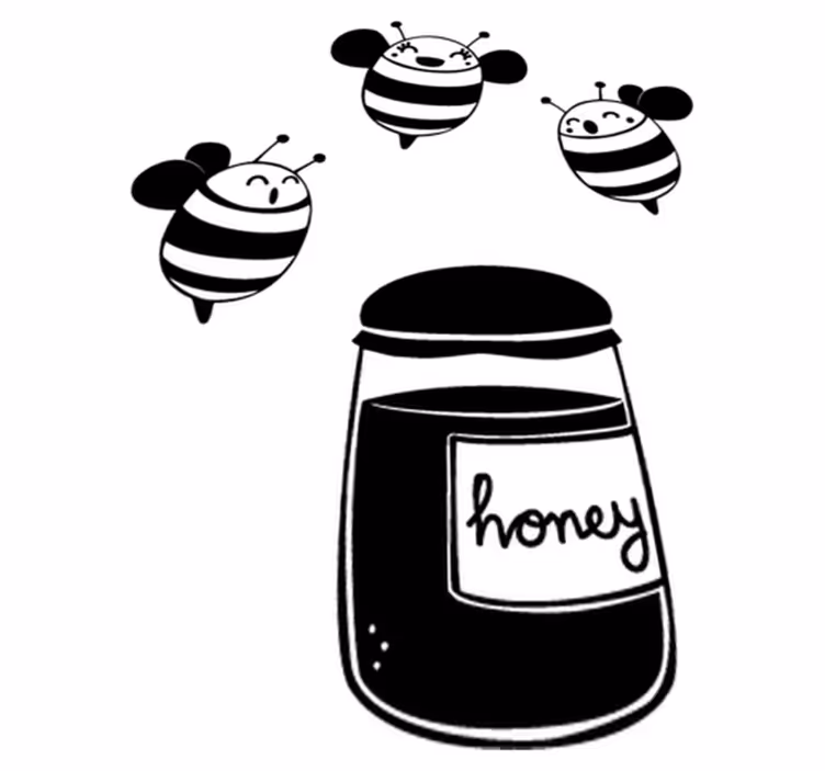 Vinyl teppich kinderzimmer honig und bienen - TenStickers