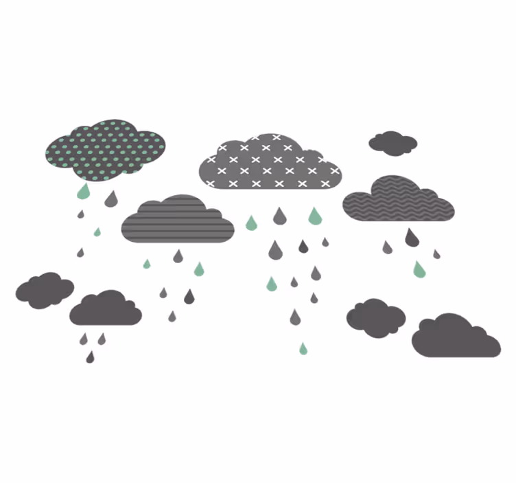 Vinyl teppich kinderzimmer graue regenwolken - TenStickers