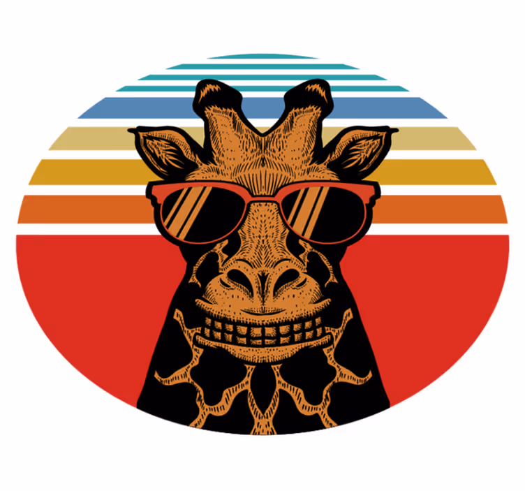 Vinyl teppich schlafzimmer mit hipster-giraffe - TenStickers