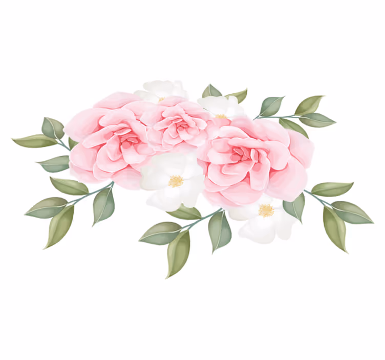 Vinyl teppich schlafzimmer mit eleganten blumen in pink - TenStickers