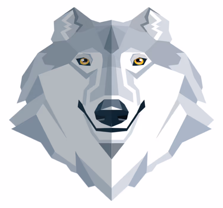 Vinyl teppich schlafzimmer mit abstraktem wolf design - TenStickers