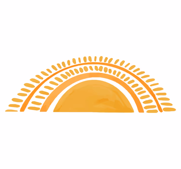 Vinyl teppich schlafzimmer mit gelb gezeichneter sonne - TenStickers