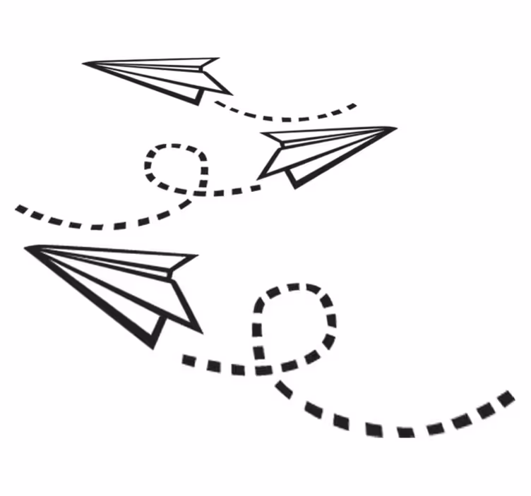 Vinyl teppich spiele papierflugzeuge dekor - TenStickers