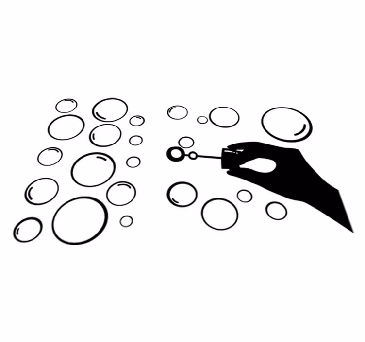 Vinyl teppich spiele dekorative hand silhouette blasen - TenStickers