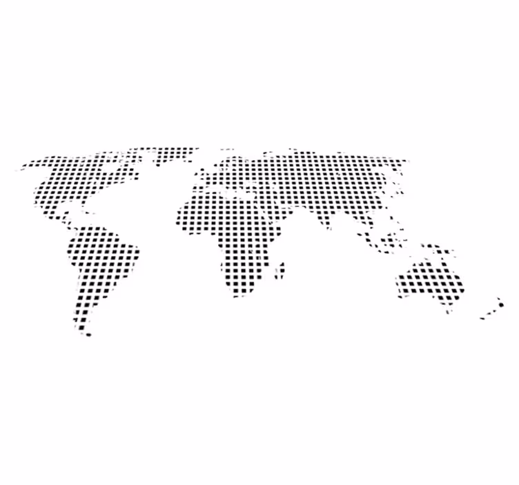 Vinyl teppich weltkarte dekorativer quadrat-planisphere - TenStickers