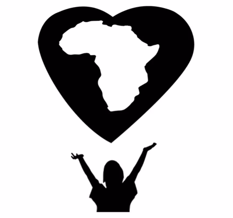 Vinyl teppich weltkarte afrika herz - TenStickers