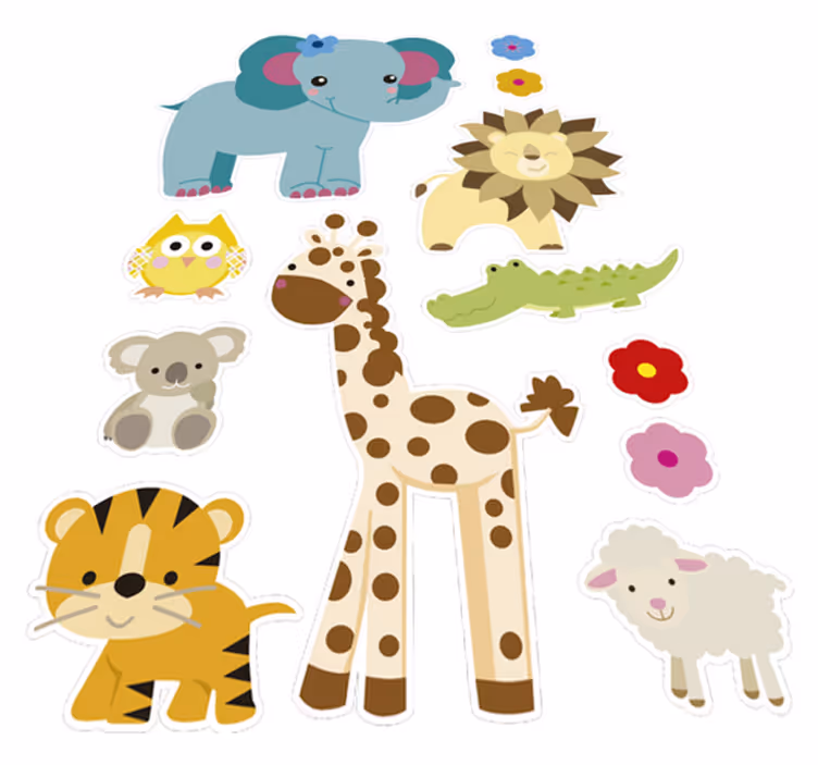 Vinyl teppich kinderzimmer dschungel sticker - TenStickers