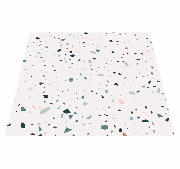 Vinyl teppich bad in weißem terrazzo - TenStickers